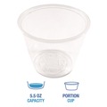 Cups | Boardwalk BWKPRTN55TS 5.5 oz Plastic Souffle/Portion Cups - Translucent (2500/Carton) image number 3