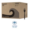 Disposable Forks | Boardwalk BWKFORKHWPPBLA Heavyweight Polypropylene Forks - Black (1000/Carton) image number 3
