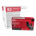 Food Service Disposable & Single Use Gloves | Ammex BX346100 9.5 in. Long 3 mil Powder-Free Industrial Nitrile Gloves - Large/Black (1000/Carton) image number 0