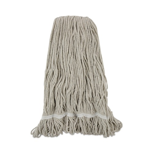 Mop Heads | Boardwalk BWK424CEA 24 oz. Cotton Pro Loop Web/Tailband Wet Mop Head - White image number 0