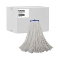 Mop Heads | Boardwalk BWK720R 20 oz. Economical Lie-Flat Rayon Fiber Mop Head - White (12/Carton) image number 2