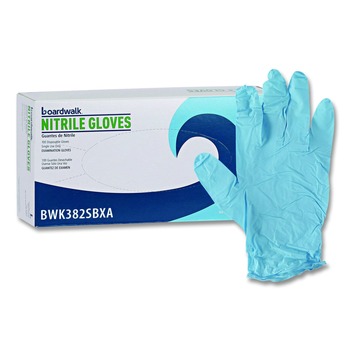 Boardwalk 382SBXA 5 mil. Disposable Examination Nitrile Gloves - Small, Blue (100/Box)