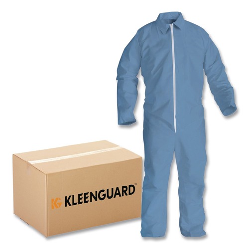 Cleaning Cloths & Wipes | KleenGuard 45326 A65 Zipper Front Flame Resistant Coveralls with Hood/Elastic Wrists and Ankles - 3X-Large/Blue (21/Carton) image number 0