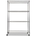 Racks & Shelving | Alera ALESW604818SR 48 in. x 18 in. x 72 in. NSF Certified 4-Shelf Wire Shelving Kit with Casters - Silver image number 1
