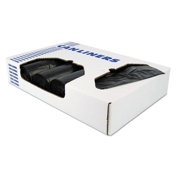 REPRO TRASH BAGS | Heritage X7658WK R01 38 in. x 58 in. 1.7 mil 60 gal. Flat Pack X-Liner Reprocessed Liners - Black (100/Carton)
