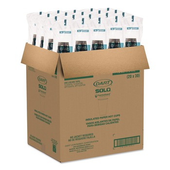 Dart DWTG16ST Thermoguard 16 oz. Insulated Paper Hot Cups - Steam Print (600/Carton)