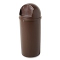 Indoor Waste Receptacles | Rubbermaid Commercial FG816088BRN Marshal 15-Gallon Plastic Round Classic Container - Brown image number 3