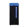 Indoor Waste Receptacles | Rubbermaid Commercial 2078980 Sustain 23 gal Metal/Plastic Decorative Refuse with Recycling Lid - Black/Blue image number 1
