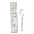 Disposable Sporks | World Centric RK-PS-I TPLA Compostable Plastic Cutlery Spork - White (750/Carton) image number 0
