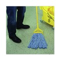 Mop Heads | Boardwalk BWK2020B #20 Cut-End Cotton/Synthetic Fiber Standard Mop Head - Blue (12/Carton) image number 8