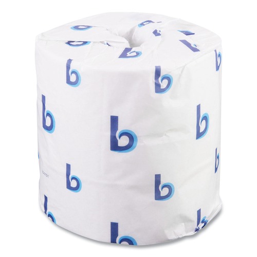 Toilet Tissues | Boardwalk 6155B 4.5 in. x 4.5 in. 2-Ply Septic Safe Toilet Tissue - White (96/Carton) image number 0