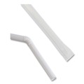 Straws/Stems/Sticks | Boardwalk BWKFSTW775W25 7.75 in. Flexible Plastic Wrapped Straws - White (20/Carton) image number 2
