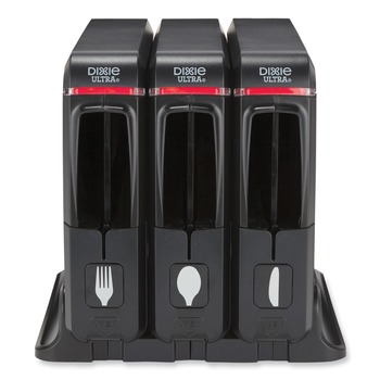 CUTLERY DISPENSERS | Dixie SSW3D85 12.44 in. x 11.17 in. x 10.5 in. SmartStock Wrapped Cutlery Dispenser - Black (1/Carton)