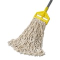 Mop Heads | Rubbermaid Commercial FGV11800WH00 24 oz. 1 in. Band Economy Cut-End Cotton Wet Mop Head - White (12/Carton) image number 3