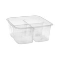 Food Containers & Lids | Pactiv Corp. Y6S324C EarthChoice 4-Compartment 32 oz. 6.13 in. x 6.13 in. x 2.61 in. Plastic Square Recycled Bowl - Clear image number 2