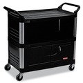 Carts | Rubbermaid Commercial FG409500BLA 40.63 in. x 20.75 in. x 37.81 in. 300 lbs. Capacity 3 Shelves Plastic Xtra Equipment Cart - Black image number 0