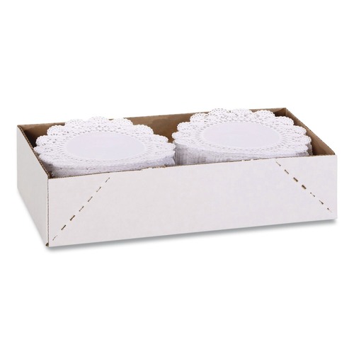 Doilies | Hoffmaster 500238 10 in. Cambridge Round Lace Doilies - White (1000/Carton) image number 0