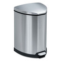 Indoor Waste Receptacles | Safco 9685SS 4 Gallon Stainless Steel Step-On Receptacle - Chrome/Black image number 0
