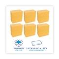 Sponges | Boardwalk C31BWK 3-2/3 in. x 6-2/25 in. x 1-11/20 in. Cellulose Sponges - Medium, Yellow (24-Piece/Carton) image number 6
