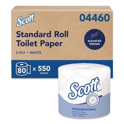 Perforated Roll & Hand Towels | Scott 04460 Essential Standard Septic Safe 2 Ply Roll Bathroom Tissue - White (80/Carton) image number 0