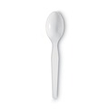 Disposable Spoons | Dixie TH207 Heavyweight Plastic Cutlery Teaspoons - White (100/Box) image number 1