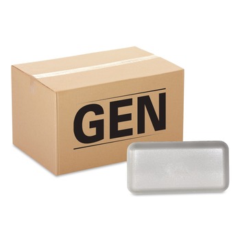 GEN 10SWH 10.93 in. x 5.75 in. x 0.63 in. No. 10S Foam Meat Trays - White (500/Carton)