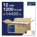 Toilet Tissues | Tork 12013903 3.48 in. x 1200 ft. Septic Safe 1-Ply Advanced Bath Tissue - Jumbo, White (12/Carton) image number 2