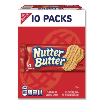 PRODUCTS | Nabisco 440000783500 Nutter Butter, Peanut Butter, 1.9 oz, 4 Cookies/Pack, 10 Packs/Box