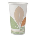Cups | SOLO 316PLA-J7234 Bare Eco-Forward 16 oz. PLA Leaf Design Paper Hot Cups - White/Green/Orange (1000/Carton) image number 0