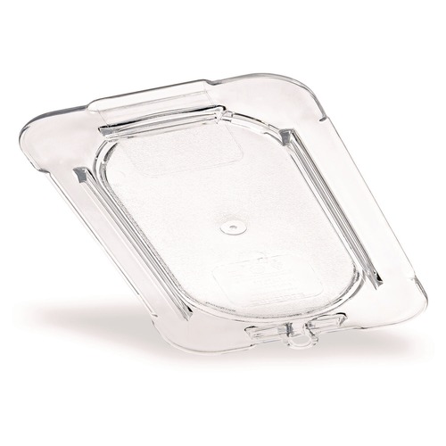 Food Storage Containers & Lids | Carlisle 10336U07 4.31 in. x 6.88 in. x 0.44 in. StorPlus Polycarbonate Flat Universal Plastic Lid - Clear image number 0