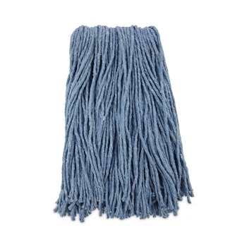 Boardwalk BWK2016B #16 Cut-End Standard Head Cotton/Synthetic Fiber Mop Head - Blue (12/Carton)