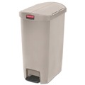 Indoor Waste Receptacles | Rubbermaid Commercial 1883459 Streamline 13-Gallon Resin End Step Style Step-On Container - Beige image number 0
