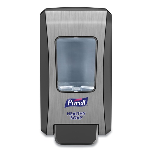 Soap Dispensers | PURELL 5234-06 2000 ml 6.5 in. x 4.65 in. x 11.86 in. Fmx-20 Soap Push-Style Dispenser - Graphite/Chrome (6/carton) image number 0