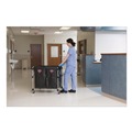 Carts | Rubbermaid Commercial 1881781 Two-Compartment 24.10 in. x 35.70 in. x 34 in. Collapsible X-Cart - Black/Silver image number 4
