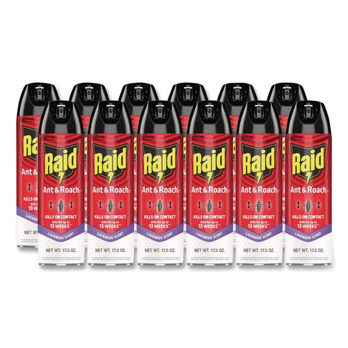 Insect Control Products | Raid 386221 17.5 oz Ant and Roach Killer Aerosol Spray - Lavender (12/Carton) image number 0