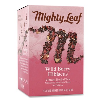 Mighty Leaf Tea 510144 Whole Leaf Tea Pouches - Wild Berry Hibiscus (15/Box)