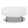 Table Covers & Skirts | Tablemate 84WH Plastic 84 in. Diameter Table Set Round Table Cover - White (6/Pack) image number 5