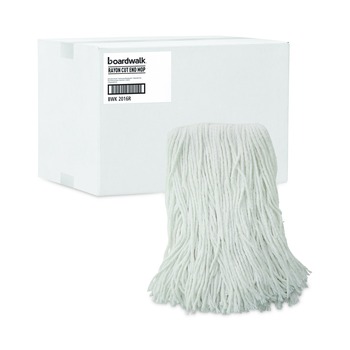 Boardwalk BWK2016R #16 Cut-End Rayon Fiber Value Standard Mop Head - White (12/Carton)