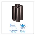 Low-Density Trash Bags | Boardwalk X8046XKKR01 40 in. x 46 in. 45 gal. 1.6 mil Recycled Low-Density Polyethylene Can Liners - Black (100/Carton) image number 2