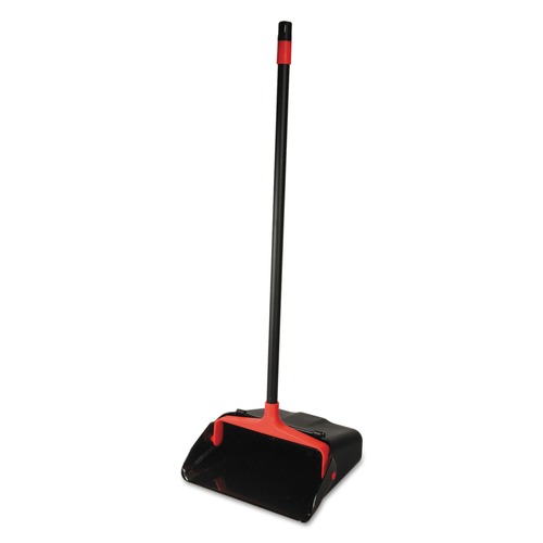 Dust Pans | Nexstep Commercial Products 96208 MaxiPlus 13.5 in. x 36 in. Plastic Lobby Dustpan - Black/Red image number 0