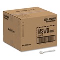 Disposable Spoons | SOLO MSWD-0007 Soda Spoon Plastic Specialty Cutlery - White (1000/Carton) image number 0