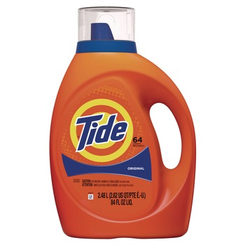 Tide 40218 84 oz. Bottle 64 Loads HE Liquid Laundry Detergent - Original Scent (4/Carton)