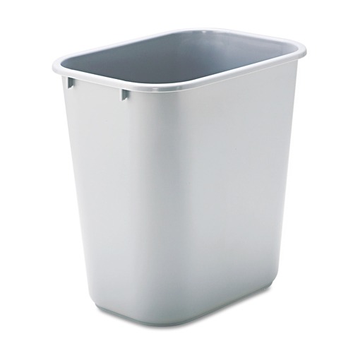 Indoor Waste Receptacles | Rubbermaid Commercial FG295600GRAY 7-Gallon Rectangular Deskside Wastebasket - Gray image number 0
