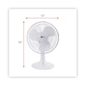Air Cooling Equipment | Alera ALEFAN122 3-Speed 12 in. Plastic Oscillating Desk Fan - White image number 4