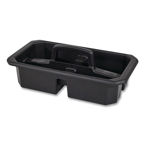 Janitorial & Housekeeping Carts | Rubbermaid Commercial 2202586 Cleaning Caddy Compatible with Full-Size and Compact Housekeeping Carts - Black (6/Carton) image number 0
