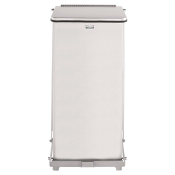 WASTE RECEPTACLES | Rubbermaid Commercial FGST12SSPL 6.5 gal. Defenders Heavy-Duty Steel Step Can - Stainless Steel