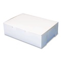 Bakery Boxes & Containers | SCT SCH 1025 14 in. x 10 in. x 4 in. Non-Window Paper Bakery Boxes - White (100/Carton) image number 3