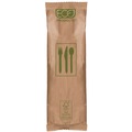 Cutlery Kits | Eco-Products EP-S215 General Purpose Fork/Knife/Napkin/Spoon Wood Cutlery - Natural (500/Carton) image number 1