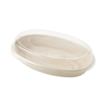  | World Centric BOLCSUBB 9.7 in. Diameter PLA Plastic Lids for Fiber Burrito Bowls - Clear (300/Carton)