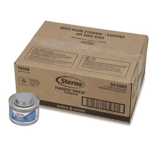 Canned Heat | Sterno STE 10102 6 Hour Burn 1.89 g Methanol Chafing Fuel Can with Stem Wick (24/Carton) image number 0